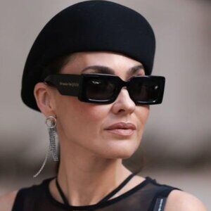 NEW ALEXANDER MCQUEEN AM0433S 001 BLACK SQUARE SUNGLASSES